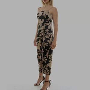 Floral Midi Dress with Spaghetti Straps